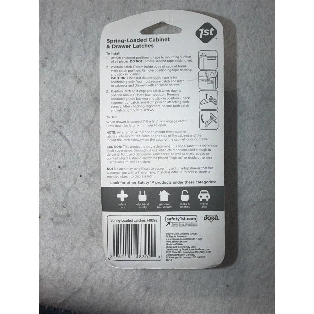 Safety 1st Spring Loaded Cabinet & Drawer Latches ( 10 Pack) NEW 48392